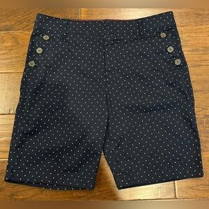 Tommy Hilfiger Dark Blue & White Polka Dot Women's Bermuda Shorts Size 8